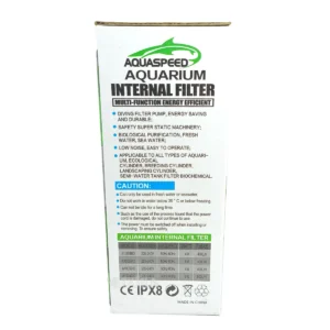 جدول مشخصات فنی فیلتر آکواریوم آکوا اسپید A1001BIO